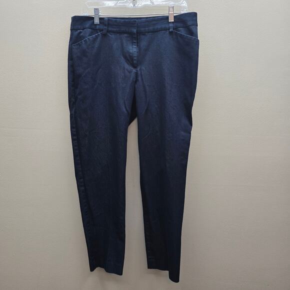 Talbots Straight Leg Hampshire Ankle Pants Pockets Classic Office Blue Size 10 - Picture 1 of 6